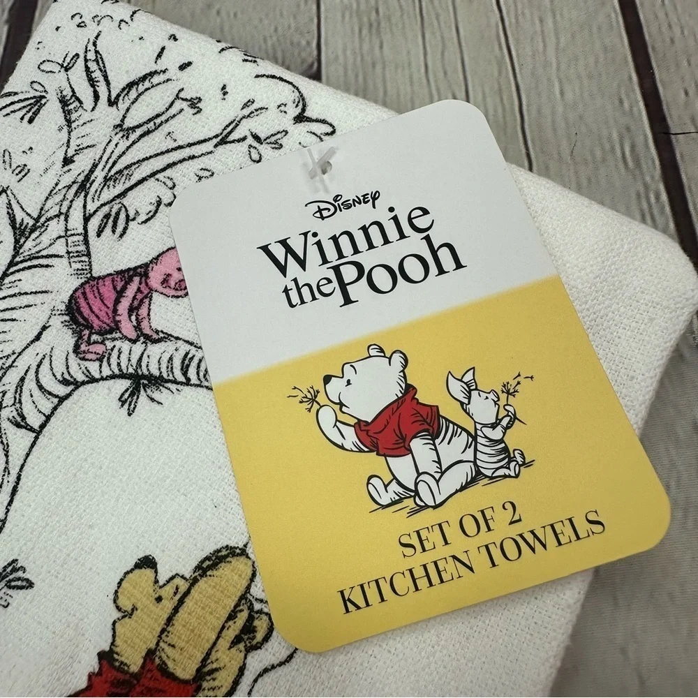 NWT Disney Winnie the Pooh tigger eeyore piglet 2pc cotton kitchen Towel